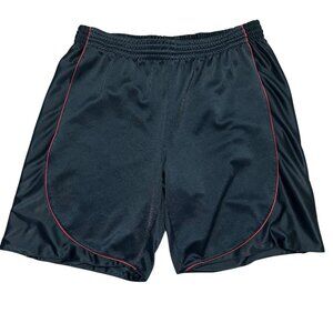 Champs Men’s Athletic Shorts Size L Black and Red Drawstring Gym Shorts